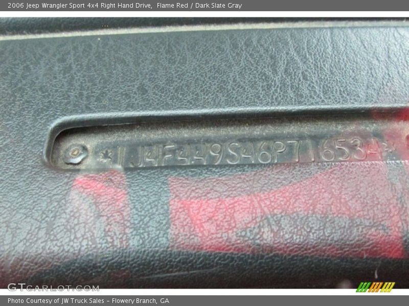 Flame Red / Dark Slate Gray 2006 Jeep Wrangler Sport 4x4 Right Hand Drive