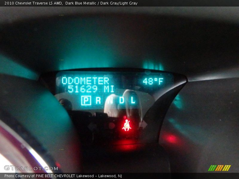 Dark Blue Metallic / Dark Gray/Light Gray 2010 Chevrolet Traverse LS AWD