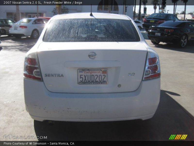Fresh Powder White / Beige 2007 Nissan Sentra 2.0 SL