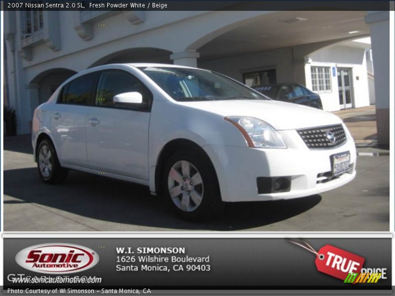 Fresh Powder White / Beige 2007 Nissan Sentra 2.0 SL
