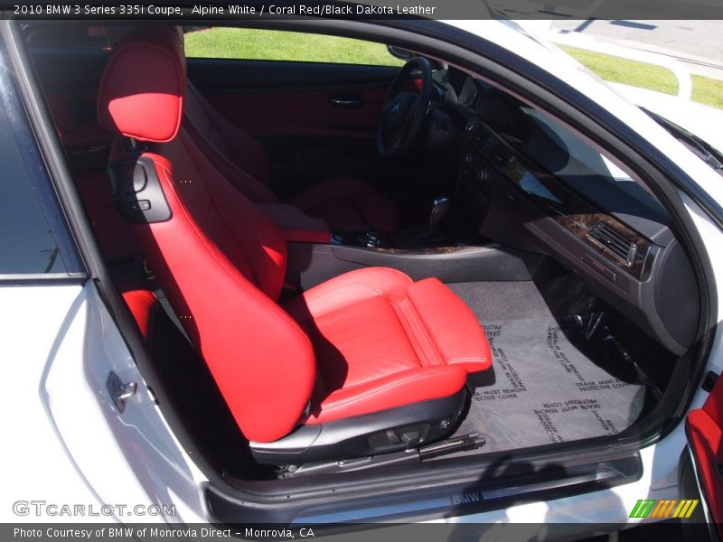 Alpine White / Coral Red/Black Dakota Leather 2010 BMW 3 Series 335i Coupe