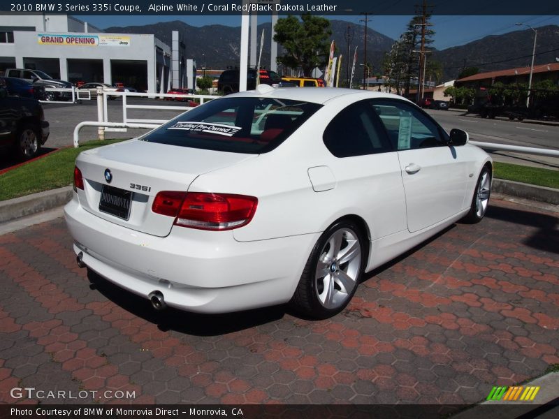 Alpine White / Coral Red/Black Dakota Leather 2010 BMW 3 Series 335i Coupe