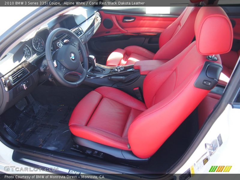 Alpine White / Coral Red/Black Dakota Leather 2010 BMW 3 Series 335i Coupe