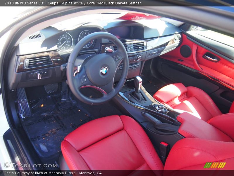 Alpine White / Coral Red/Black Dakota Leather 2010 BMW 3 Series 335i Coupe