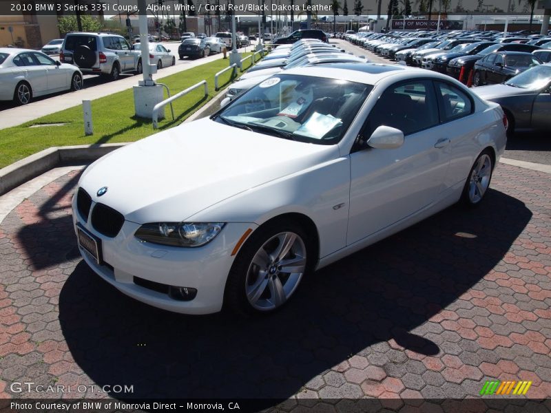 Alpine White / Coral Red/Black Dakota Leather 2010 BMW 3 Series 335i Coupe