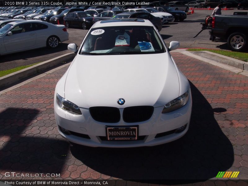 Alpine White / Coral Red/Black Dakota Leather 2010 BMW 3 Series 335i Coupe