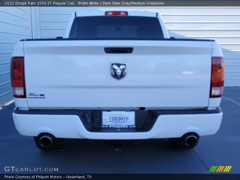 Bright White / Dark Slate Gray/Medium Graystone 2012 Dodge Ram 1500 ST Regular Cab