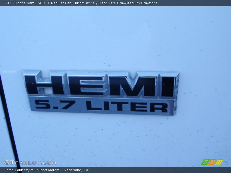 Bright White / Dark Slate Gray/Medium Graystone 2012 Dodge Ram 1500 ST Regular Cab