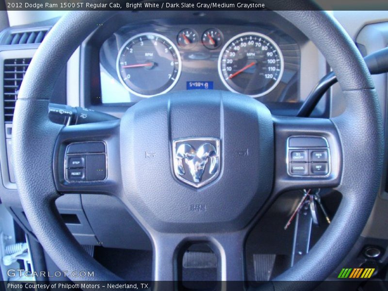 Bright White / Dark Slate Gray/Medium Graystone 2012 Dodge Ram 1500 ST Regular Cab