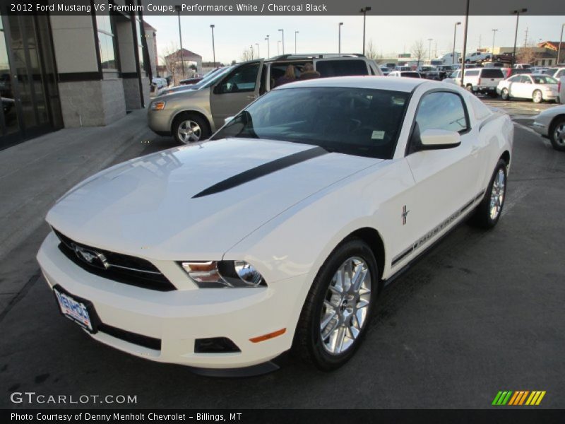 Performance White / Charcoal Black 2012 Ford Mustang V6 Premium Coupe