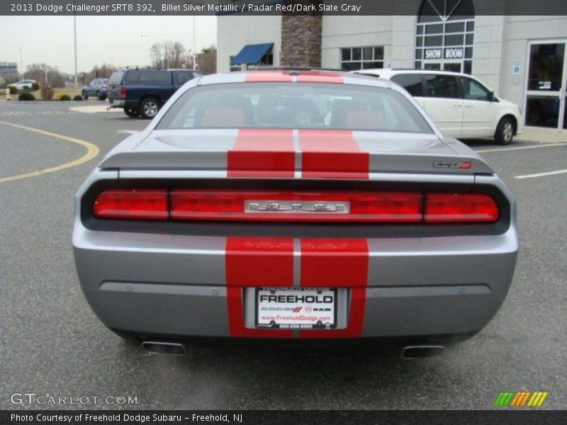 Billet Silver Metallic / Radar Red/Dark Slate Gray 2013 Dodge Challenger SRT8 392