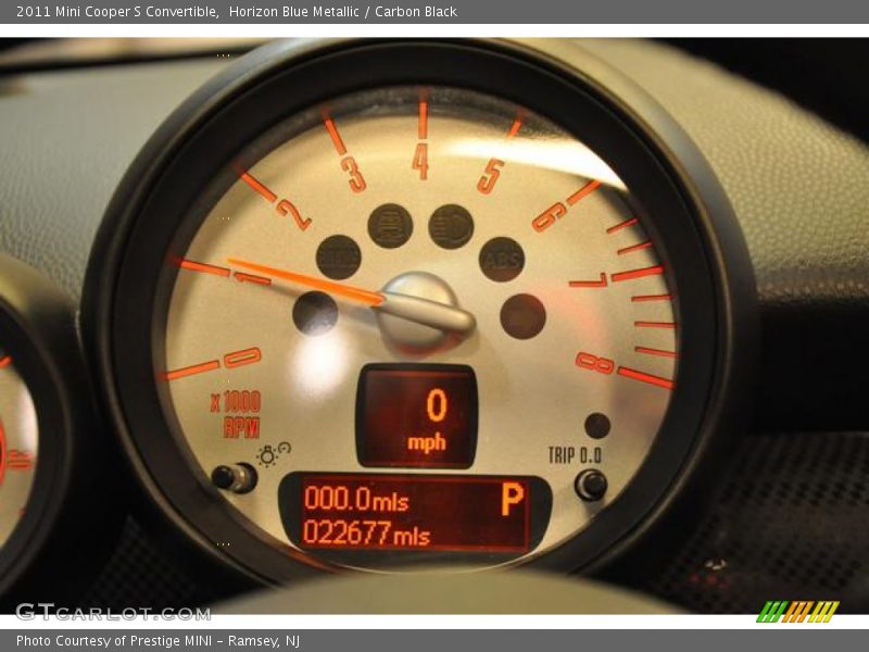 Horizon Blue Metallic / Carbon Black 2011 Mini Cooper S Convertible