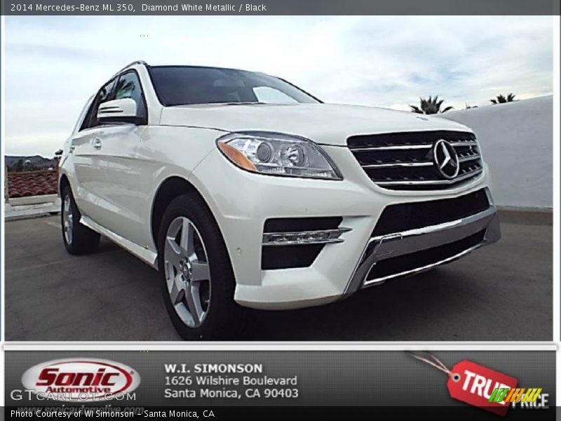 Diamond White Metallic / Black 2014 Mercedes-Benz ML 350