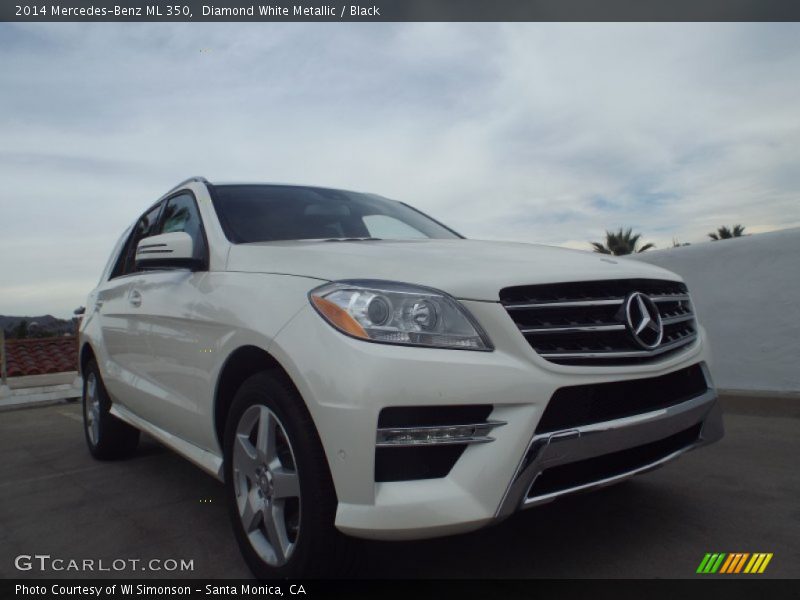 Diamond White Metallic / Black 2014 Mercedes-Benz ML 350