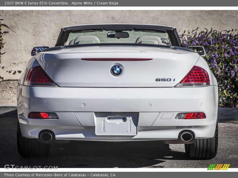 Alpine White / Cream Beige 2007 BMW 6 Series 650i Convertible
