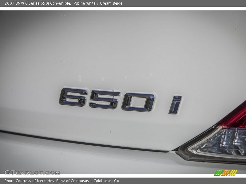 Alpine White / Cream Beige 2007 BMW 6 Series 650i Convertible