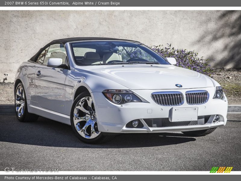 Alpine White / Cream Beige 2007 BMW 6 Series 650i Convertible
