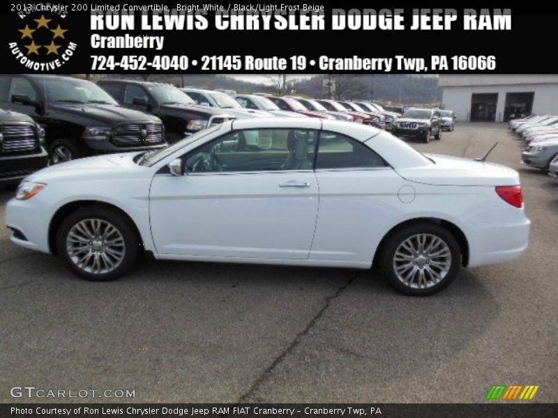 Bright White / Black/Light Frost Beige 2013 Chrysler 200 Limited Convertible