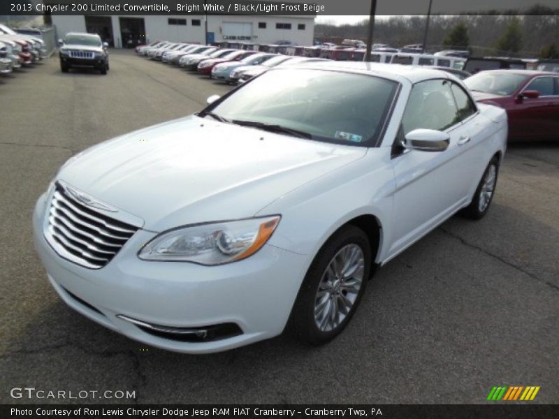 Bright White / Black/Light Frost Beige 2013 Chrysler 200 Limited Convertible