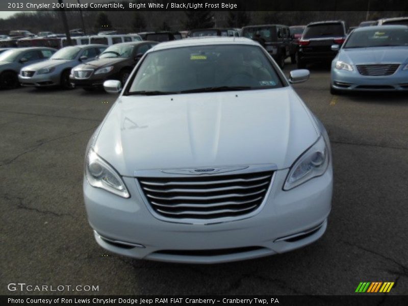 Bright White / Black/Light Frost Beige 2013 Chrysler 200 Limited Convertible