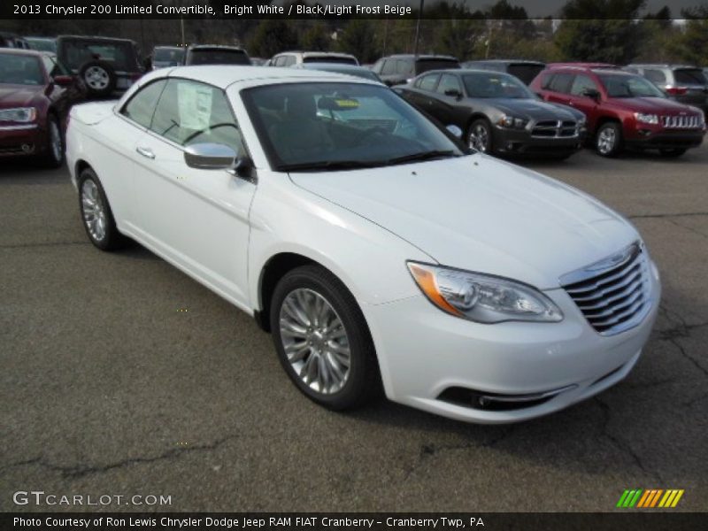 Bright White / Black/Light Frost Beige 2013 Chrysler 200 Limited Convertible