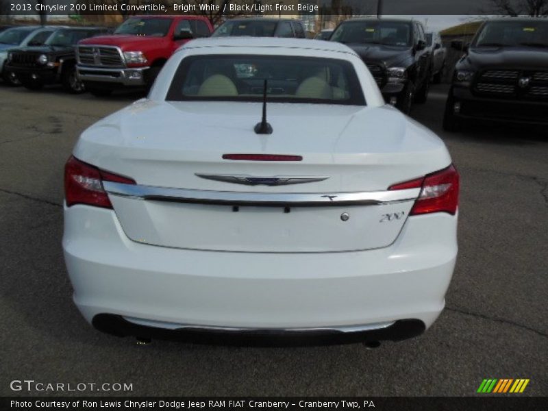 Bright White / Black/Light Frost Beige 2013 Chrysler 200 Limited Convertible