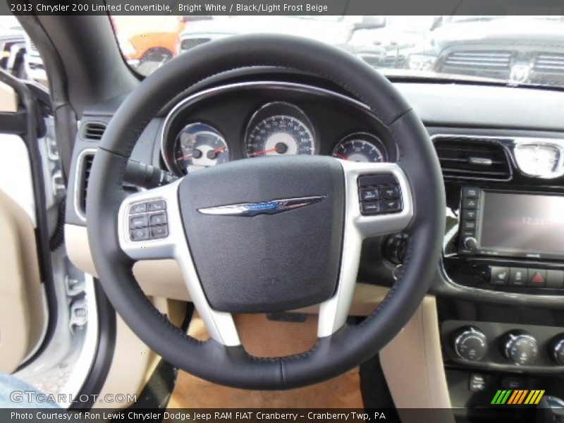 Bright White / Black/Light Frost Beige 2013 Chrysler 200 Limited Convertible