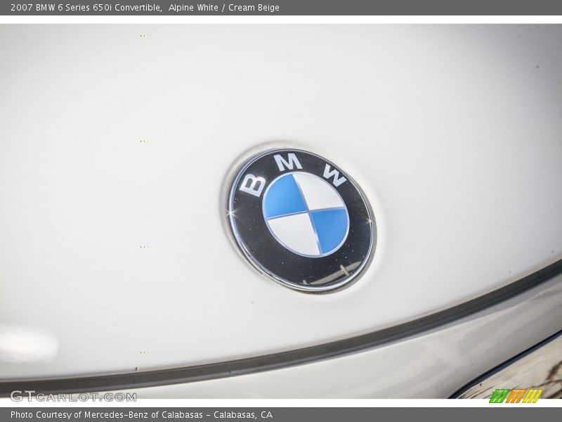 Alpine White / Cream Beige 2007 BMW 6 Series 650i Convertible