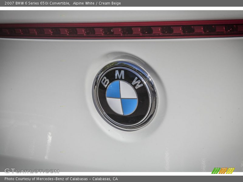 Alpine White / Cream Beige 2007 BMW 6 Series 650i Convertible