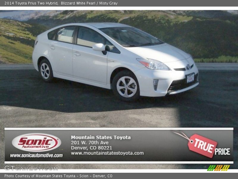 Blizzard White Pearl / Misty Gray 2014 Toyota Prius Two Hybrid