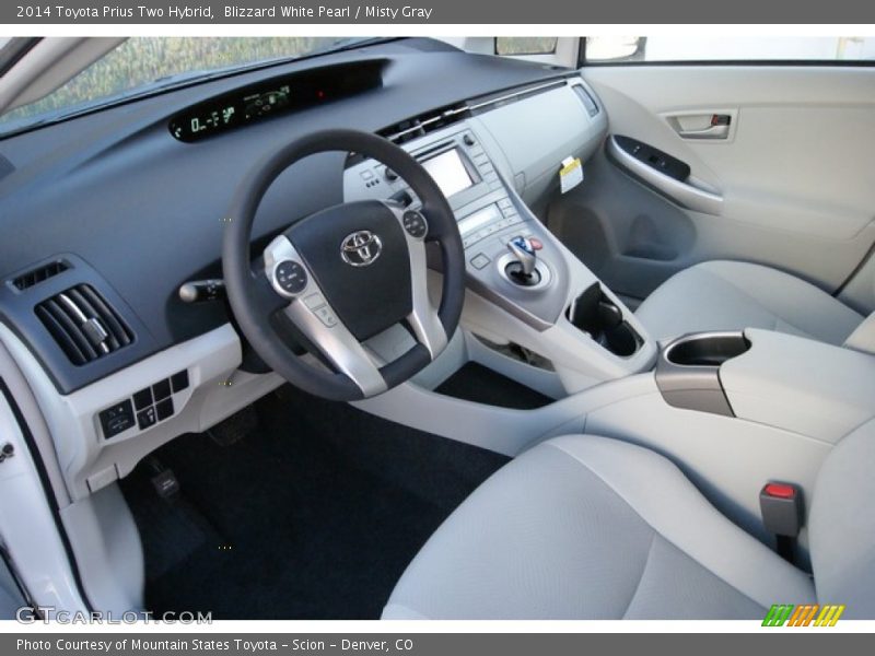 Blizzard White Pearl / Misty Gray 2014 Toyota Prius Two Hybrid
