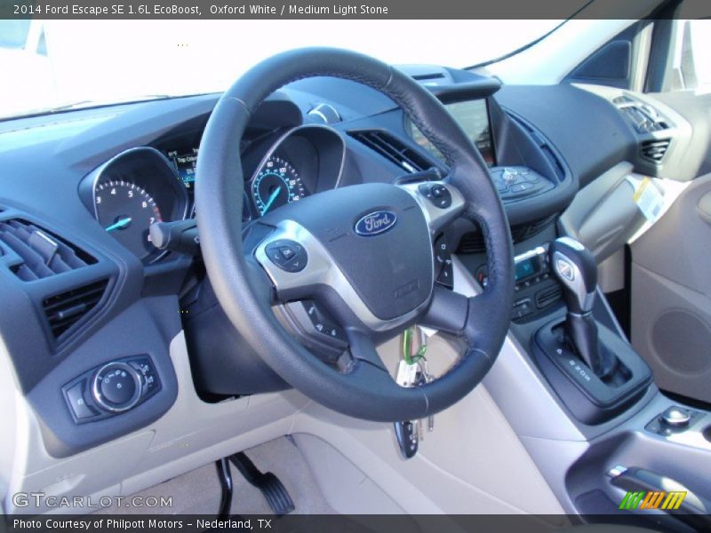 Oxford White / Medium Light Stone 2014 Ford Escape SE 1.6L EcoBoost