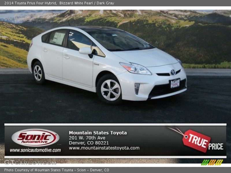 Blizzard White Pearl / Dark Gray 2014 Toyota Prius Four Hybrid