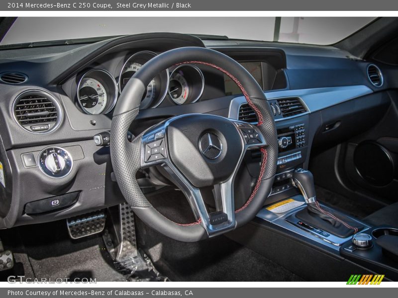 Steel Grey Metallic / Black 2014 Mercedes-Benz C 250 Coupe