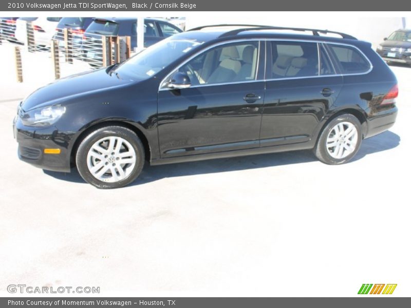 Black / Cornsilk Beige 2010 Volkswagen Jetta TDI SportWagen