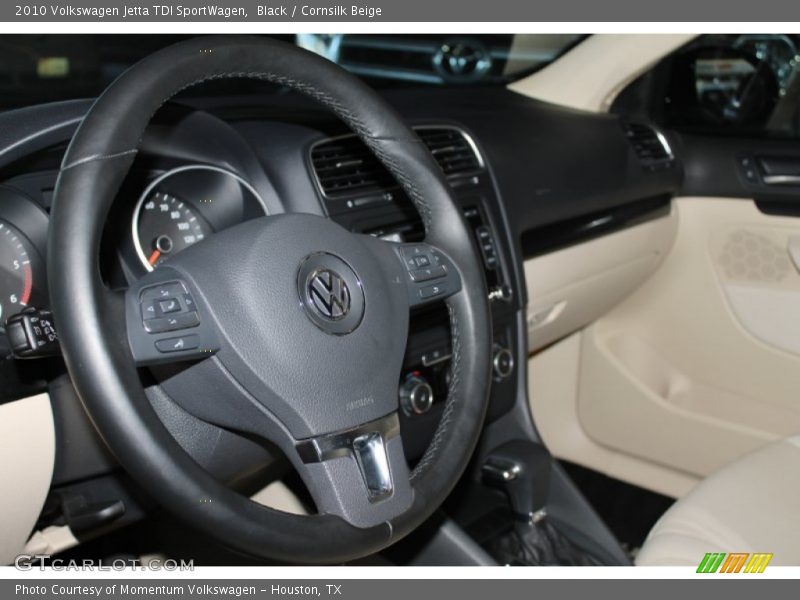Black / Cornsilk Beige 2010 Volkswagen Jetta TDI SportWagen