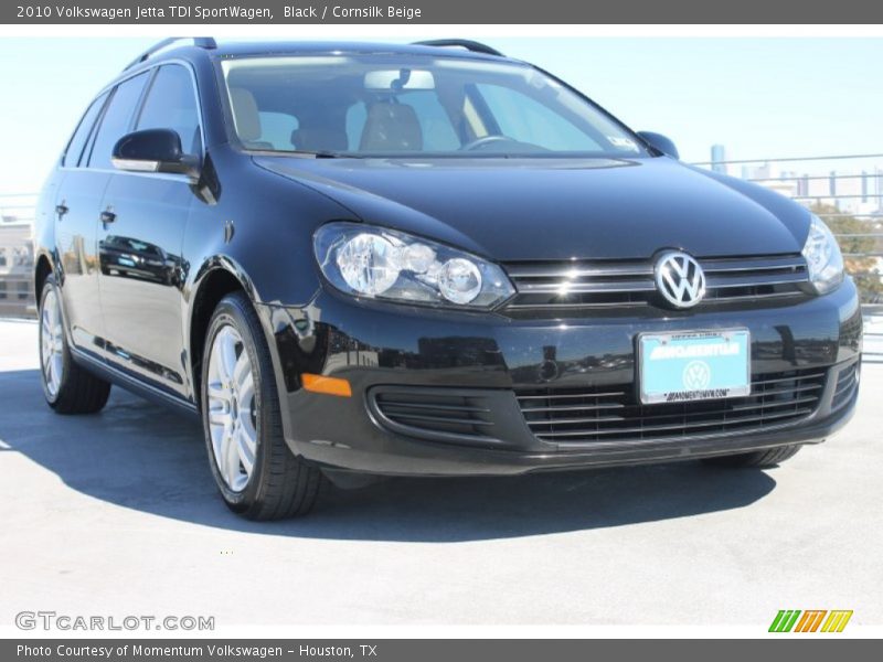 Black / Cornsilk Beige 2010 Volkswagen Jetta TDI SportWagen