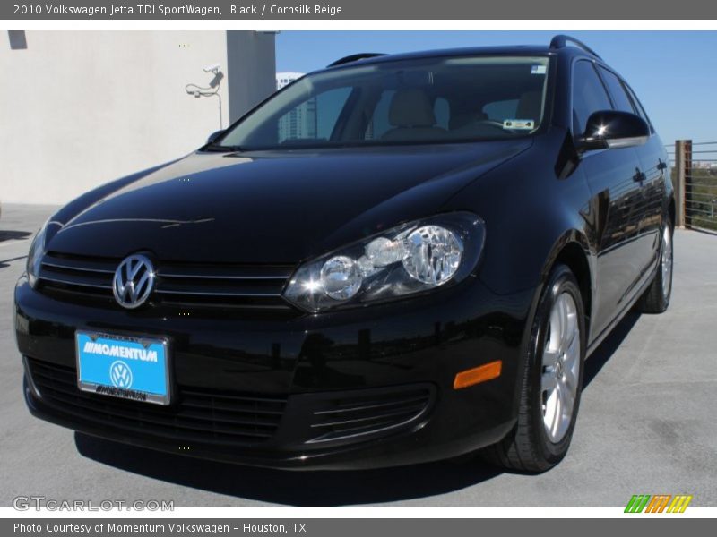 Black / Cornsilk Beige 2010 Volkswagen Jetta TDI SportWagen