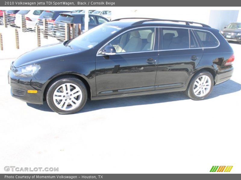 Black / Cornsilk Beige 2010 Volkswagen Jetta TDI SportWagen