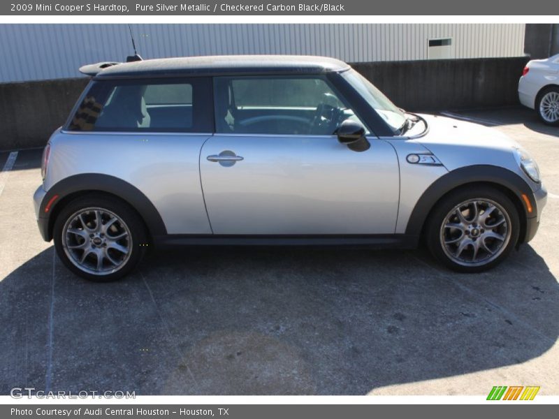 Pure Silver Metallic / Checkered Carbon Black/Black 2009 Mini Cooper S Hardtop