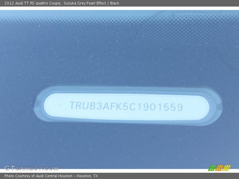 Suzuka Grey Pearl Effect / Black 2012 Audi TT RS quattro Coupe