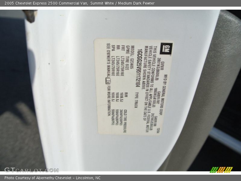 Summit White / Medium Dark Pewter 2005 Chevrolet Express 2500 Commercial Van