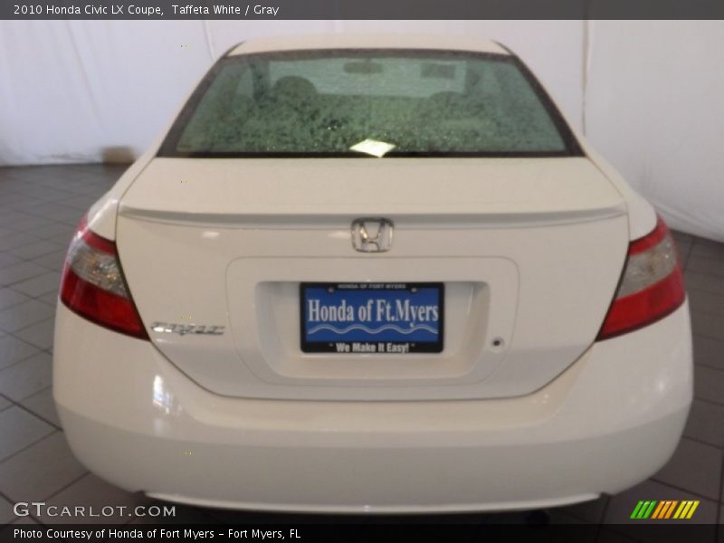 Taffeta White / Gray 2010 Honda Civic LX Coupe