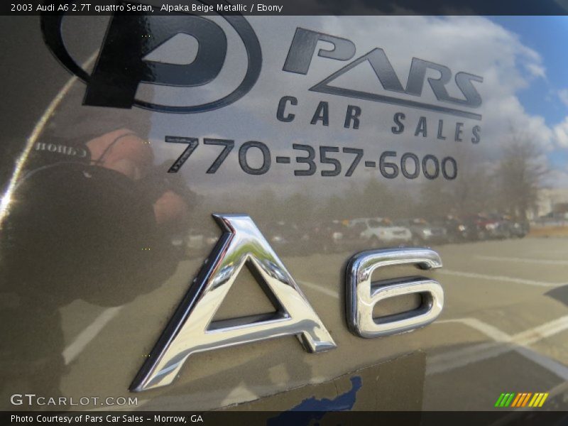 Alpaka Beige Metallic / Ebony 2003 Audi A6 2.7T quattro Sedan