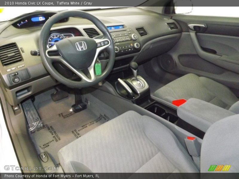 Taffeta White / Gray 2010 Honda Civic LX Coupe