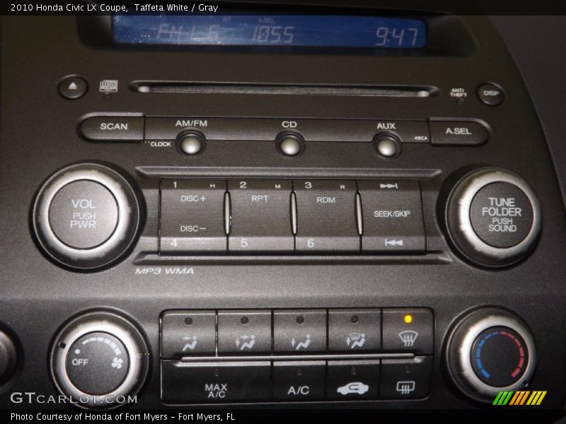 Taffeta White / Gray 2010 Honda Civic LX Coupe