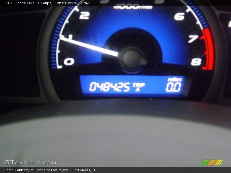 Taffeta White / Gray 2010 Honda Civic LX Coupe