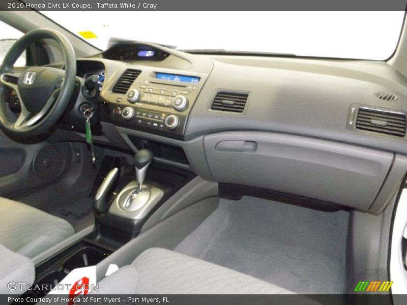 Taffeta White / Gray 2010 Honda Civic LX Coupe
