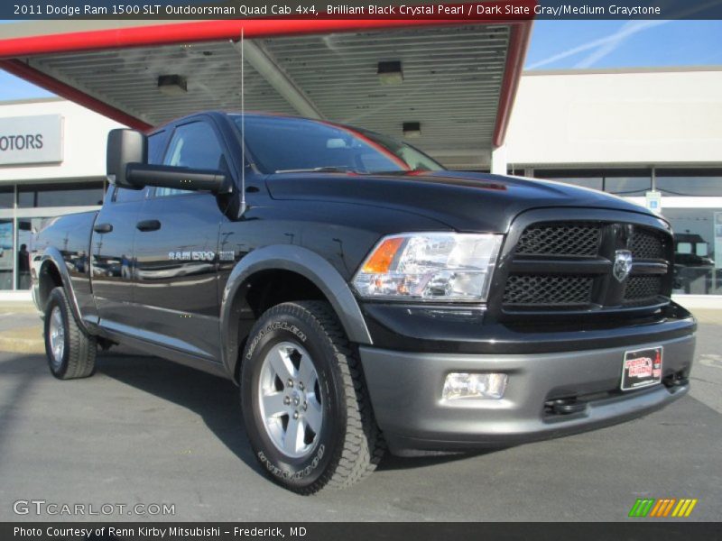 Brilliant Black Crystal Pearl / Dark Slate Gray/Medium Graystone 2011 Dodge Ram 1500 SLT Outdoorsman Quad Cab 4x4