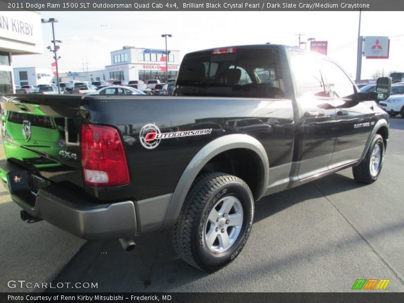 Brilliant Black Crystal Pearl / Dark Slate Gray/Medium Graystone 2011 Dodge Ram 1500 SLT Outdoorsman Quad Cab 4x4
